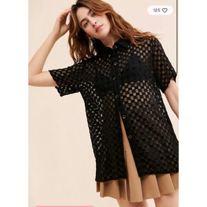 Find Me Now Harmony Velour Buttondown XS & Small EUC